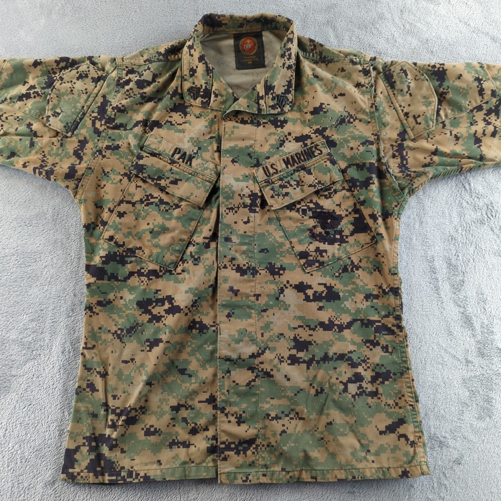 Vintage Y2K US Marine Corps Shirt Mens Small Regular MARPAT Woodland Combat